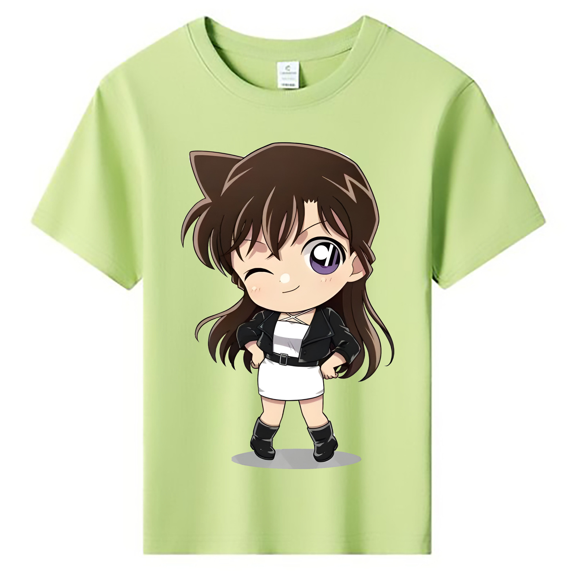 （画像用） 名探偵コナン 毛利 蘭 もうり らん、モーリ ラン Detective Conan Rachel Moore 綿100％キッズTシャツ（フロントプリント）